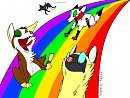 Clara, Leaf, Kat and Netana Rainbow Sliding 83