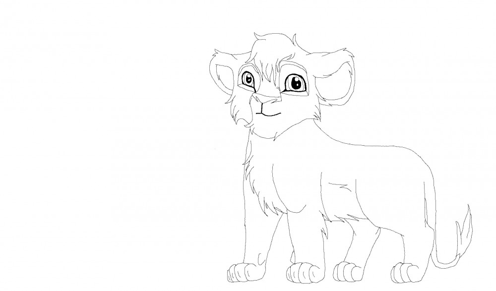Lineart-Lionceau m�le-PAS LIBRE D'UTILISATION