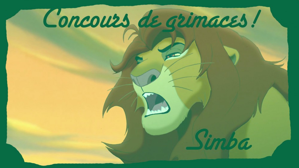 Pour le concours de grimaces-Simba-Atchoum!