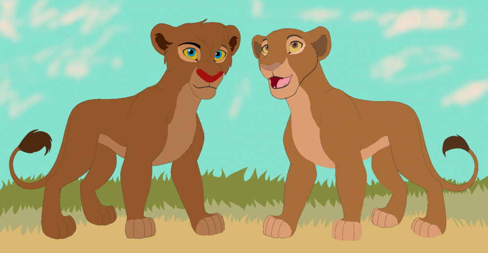 Two lioness