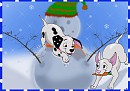 Th�me  premi�res neiges  Le bonhomme de neige