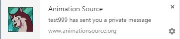 Example of notification