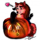 Alyx loves her pumpkin!