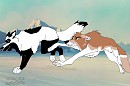 Two friends running