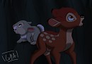 Bambi et Pan-pan visitent une grotte