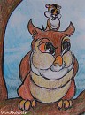 Friend Owl and A Chipmunk .