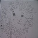 simba avec sa crini�re de feuille