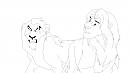 Lineart Scar et Mufasa  2 non colorier.