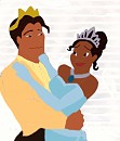 Tiana and Naveen dancing colored