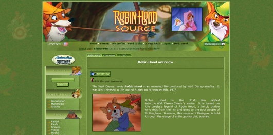 Disney Robin Hood site