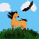 Spirit and Eagle Pixel Art