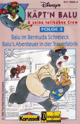 Talespin : Baloo escaping with Molly and Kit
