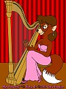 Myra Playing a Harp