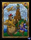 Tailspin stained glass