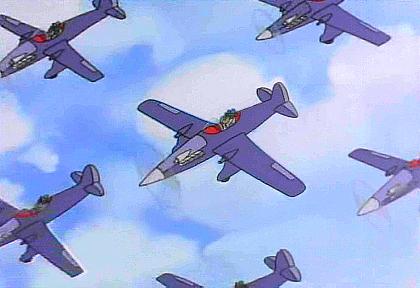 A squadron of Khan fighter planes